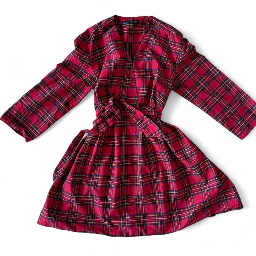 Zara Woman Red Plaid dress